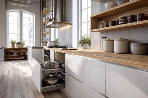 Tiroirs casseroliers vs étagères : où ranger quoi dans une cuisine ?